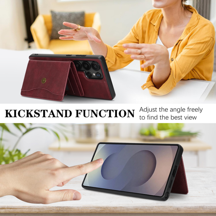 A-One Brand - Galaxy S25 Ultra Mobilskal MagSafe Detachable Korthållare Kickstand