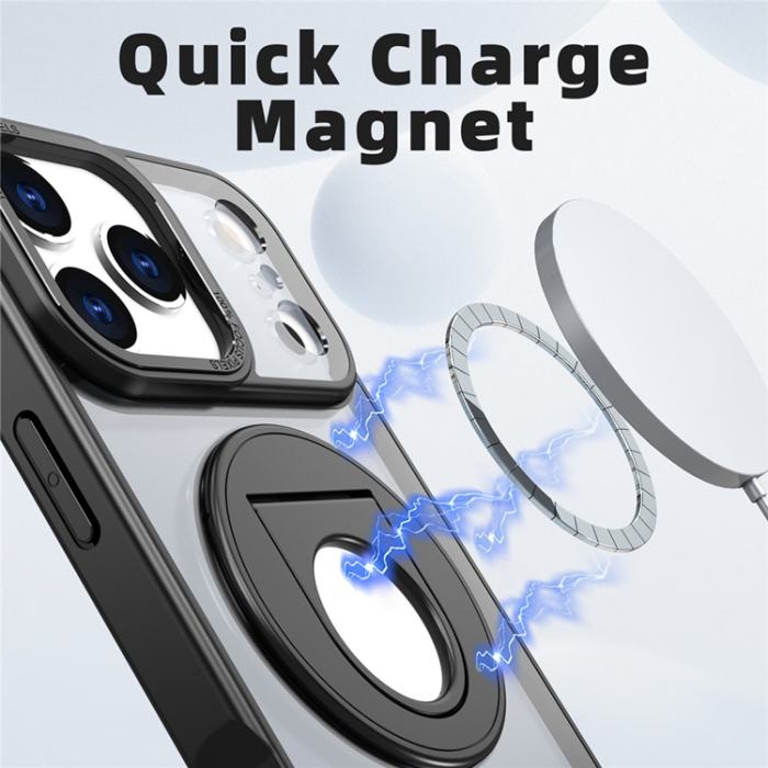 A-One Brand - iPhone 17 Pro Max Mobilskal MagSafe Rotating Kickstand Clear