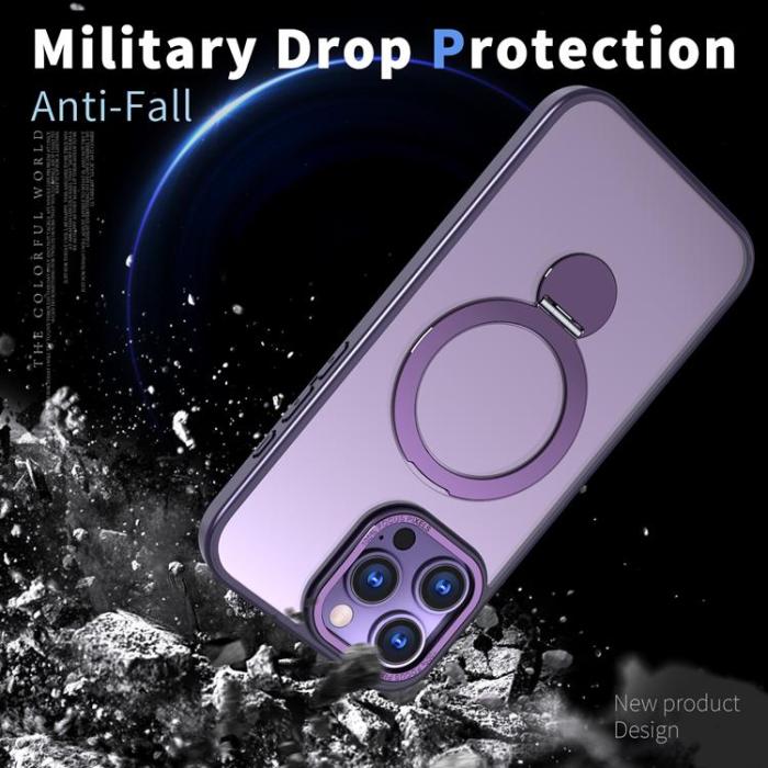 A-One Brand - iPhone 15 Pro Max Mobilskal MagSafe Rotating Kickstand - Lila