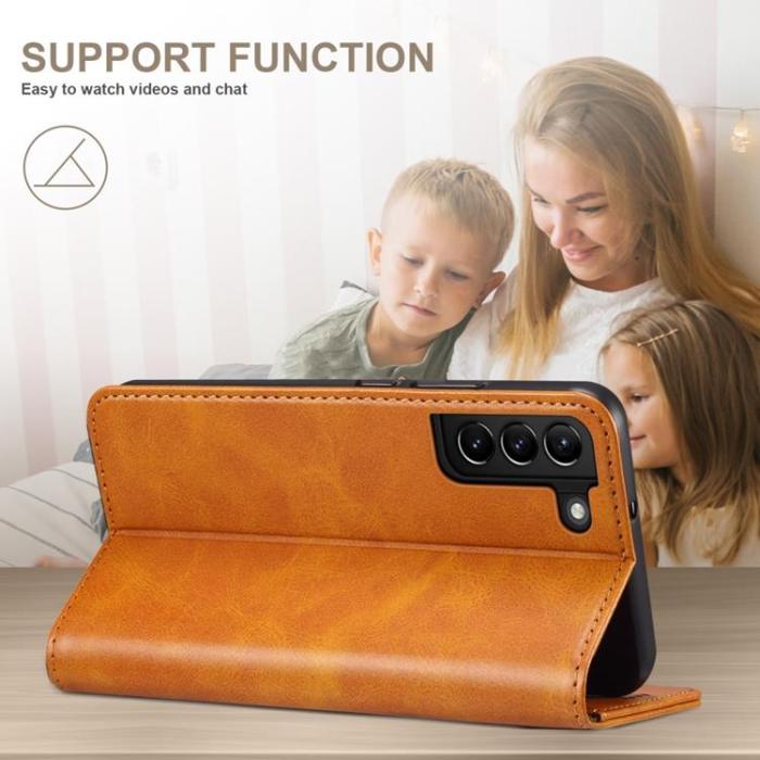 SUTENI - SUTENI Läder Fodral Galaxy S22 5G - Khaki