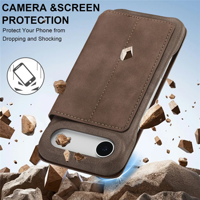 LC.imeeke - LC.IMEEKE iPhone Air Mobilfodral Korthållare Stativ - Coffee