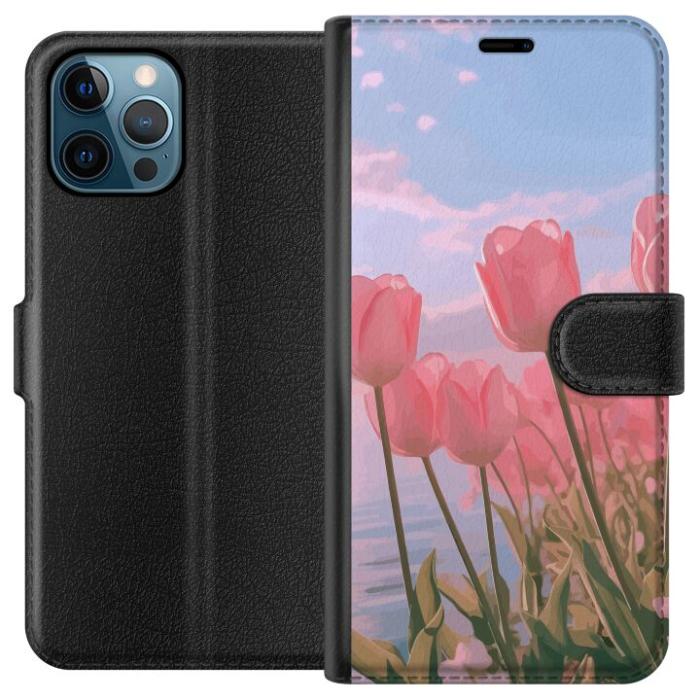 iSecrets - Plånboksfodral till Apple iPhone 12 Pro Max med Rosa Tulpaner