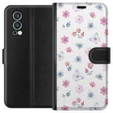 iSecrets - Plånboksfodral till OnePlus Nord 2 5G med Blommor och fjärillar