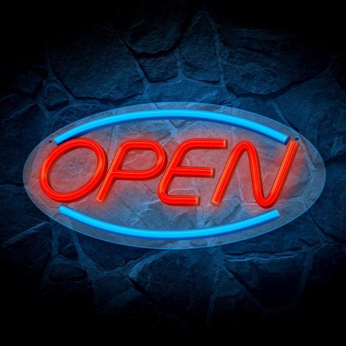 Forever Light - Forever Light LED Neon PLEXI OPEN FPNE04X - Blå/Röd