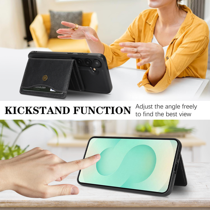 A-One Brand - Galaxy S25 Plus Mobilskal MagSafe Detachable Korthållare Kickstand