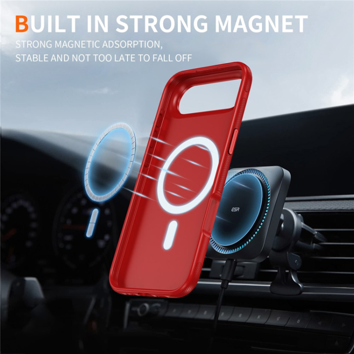 A-One Brand - iPhone Air Mobilskal MagSafe PC + TPU Shockproof - Röd