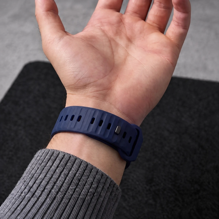 Tech-Protect - Tech-Protect Armband För Apple Watch (44/45/46/49mm) Silikon Line - Atlantic Blå