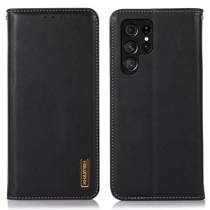 KHAZNEH Samsung Galaxy S26 Ultra Fodral Äkta Läder - Svart