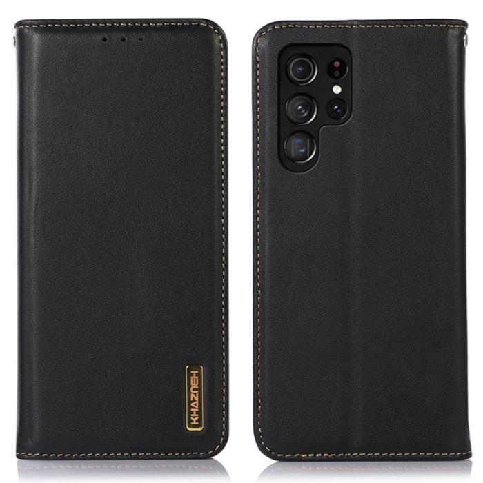 KHAZNEH - KHAZNEH Samsung Galaxy S26 Ultra Fodral Äkta Läder - Svart