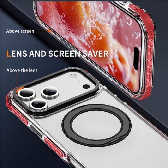 A-One Brand - iPhone 17 Pro Max Mobilskal MagSafe Anti Drop - Röd / Svart