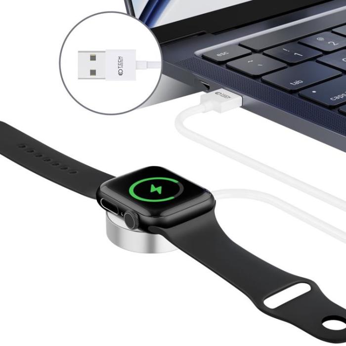 Tech-Protect - Tech-Protect Apple Watch Magnetic Laddare 120cm - Vit