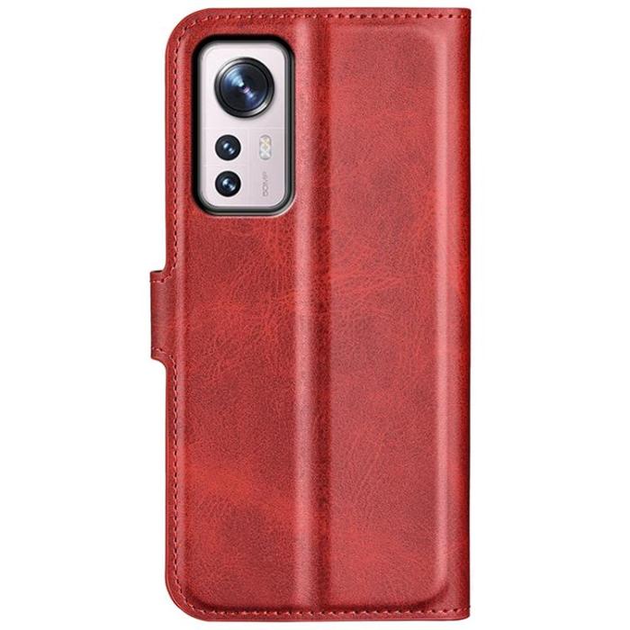 OEM - Magnetic Clasp Plånboksfodral Xiaomi 12 Pro - Röd
