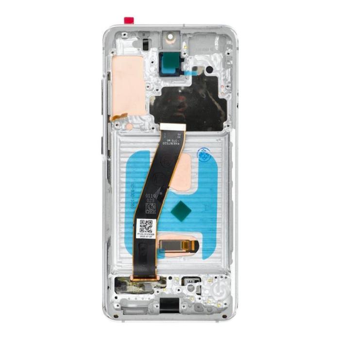 OEM - SAMSUNG S20 4G Skärm med LCD-display SOFT OLED - Vit