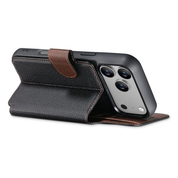 SUTENI - SUTENI iPhone 17 Pro Plånboksfodral MagSafe Detachable Litchi