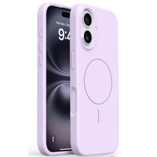 A-One Brand - iPhone 16 Mobilskal MagSafe Liquid Silikon Microfiber Lining - Ljuslila
