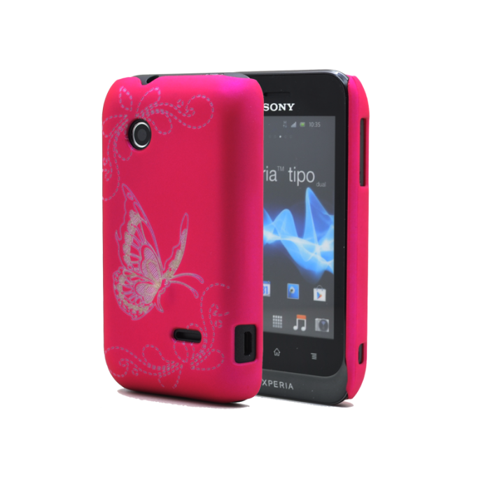 UTGATT5 - Butterfly Baksideskal till Sony Xperia Tipo ST21i - (Magenta)