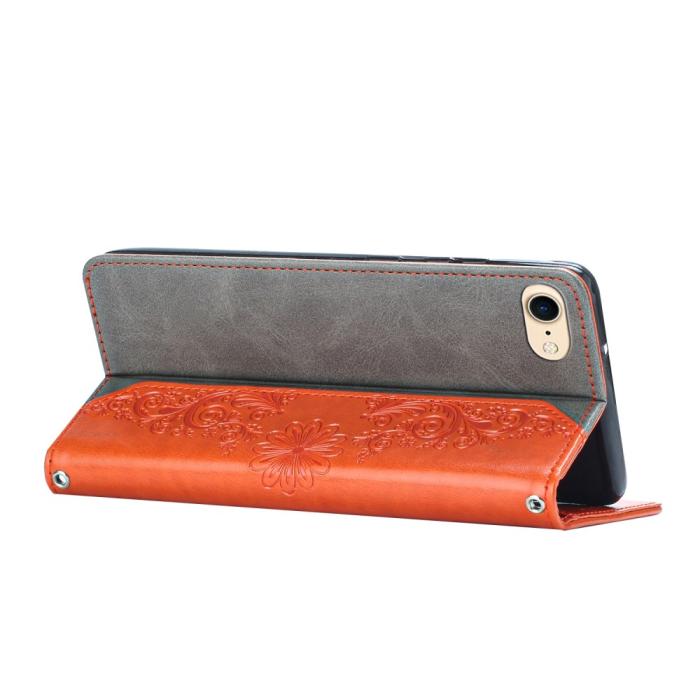 OEM - Fjärilar iPhone 7/8/SE (2020/2022) Plånboksfodral - Orange