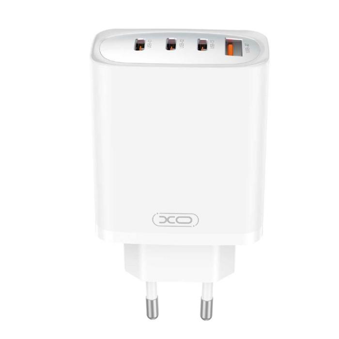 XO - XO Snabbladdare 3x USB-C/USB 65W med USB-C/USB-C Kabel PD- Vit