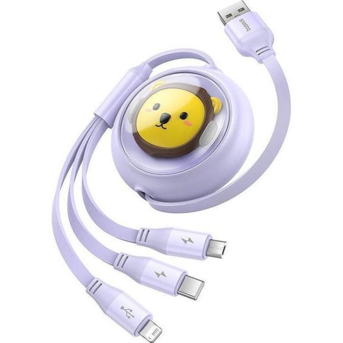 BASEUS - Baseus 3in1 USB-A till USB-C, Lightning, microUSB kabel 1.1m