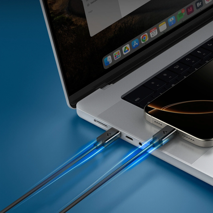 Spigen - Tech-Protect USB-C till USB-C kabel Essential 1m - Svart