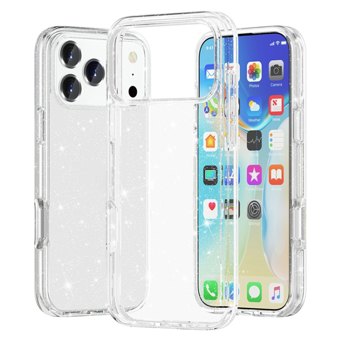 A-One Brand - iPhone 17 Pro Mobilskal Glittrande Puderglitter - Vit