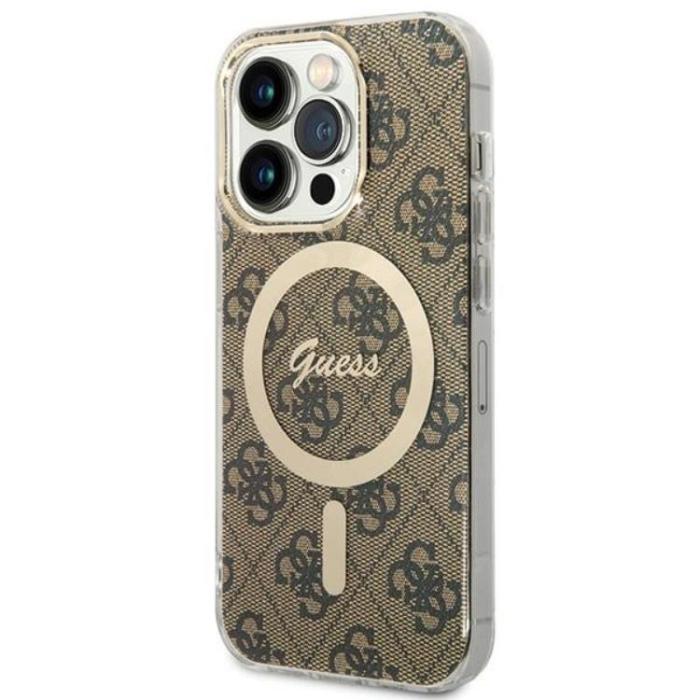 Guess - Guess iPhone 15 Pro Mobilskal MagSafe IML 4G - Brun