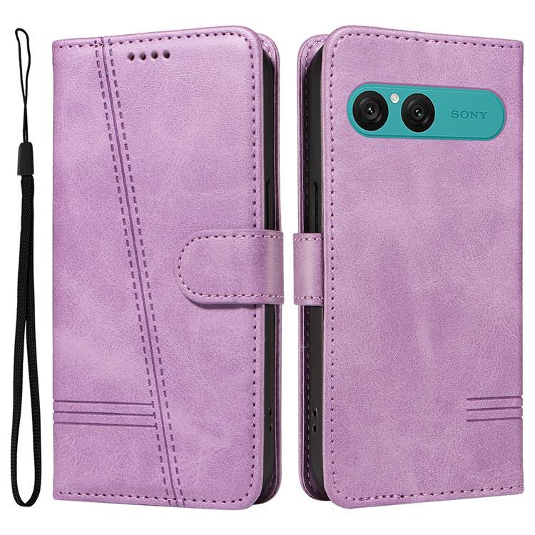 Sony Xperia 10 VII Plånboksfodral T Shape Lines - Ljuslila | 2353 | AlltMobil