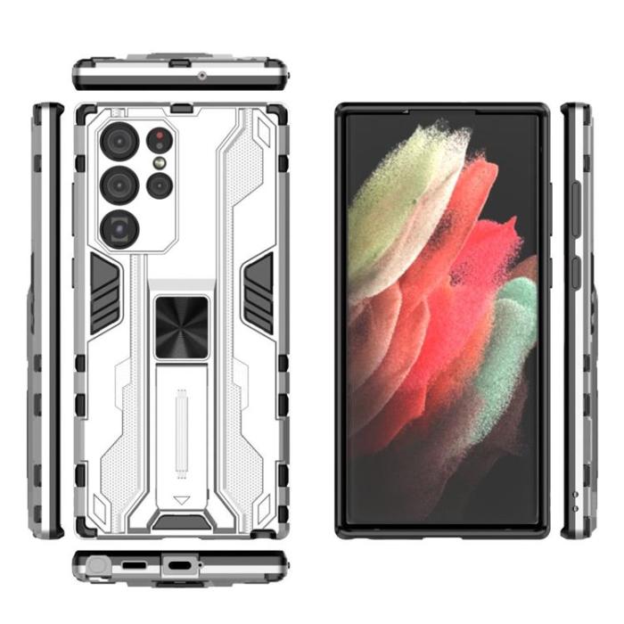 OEM - ShockProof Kickstand Skal Galaxy S22 - Vit