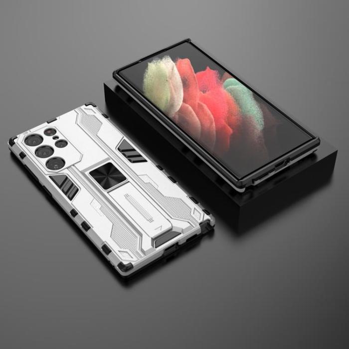 OEM - ShockProof Kickstand Skal Galaxy S22 - Vit