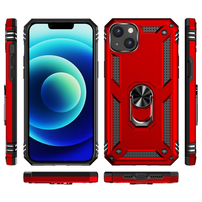 A-One Brand - iPhone 15 Plus Mobilskal med Kickstand - Röd