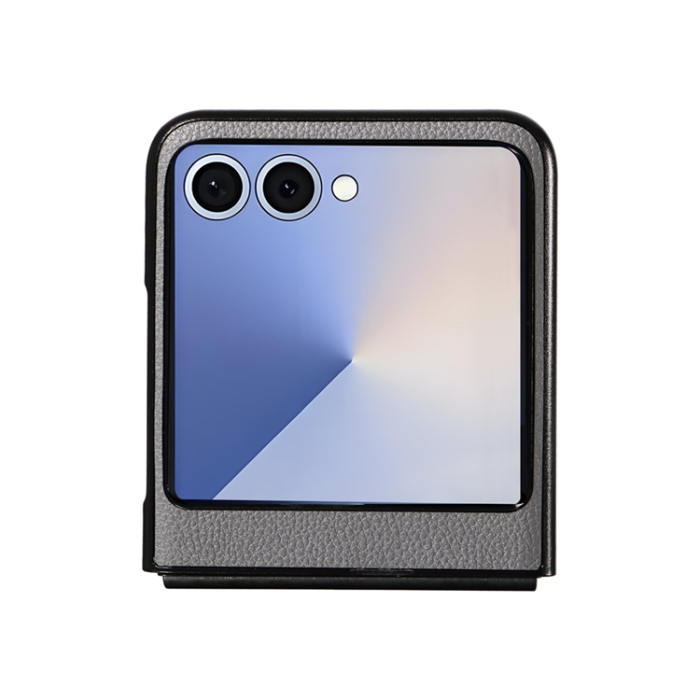 A-One Brand - Galaxy Z Flip 7 Mobilskal Litchi Texture Läder - Grå