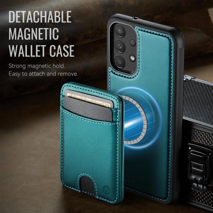 OEM - JEEHOOD Samsung Galaxy A13 4G/5G Mobilskal Konstläder med Kortfack - Blå