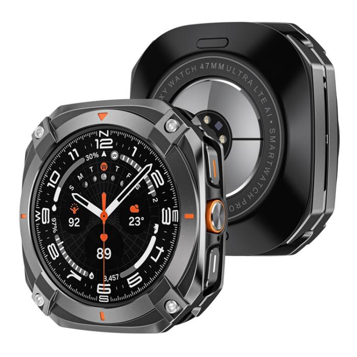 A-One Brand - Samsung Galaxy Watch Ultra (47mm) Skal Cyber Style - Tarnish/Orange