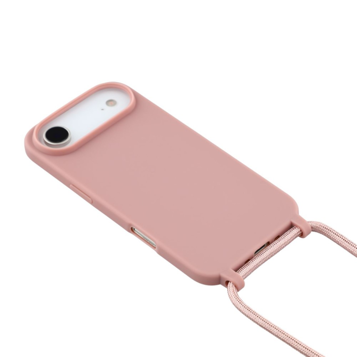 A-One Brand - iPhone 17 Air Mobilskal TPU Shockproof med Lanyard - Djuprosa