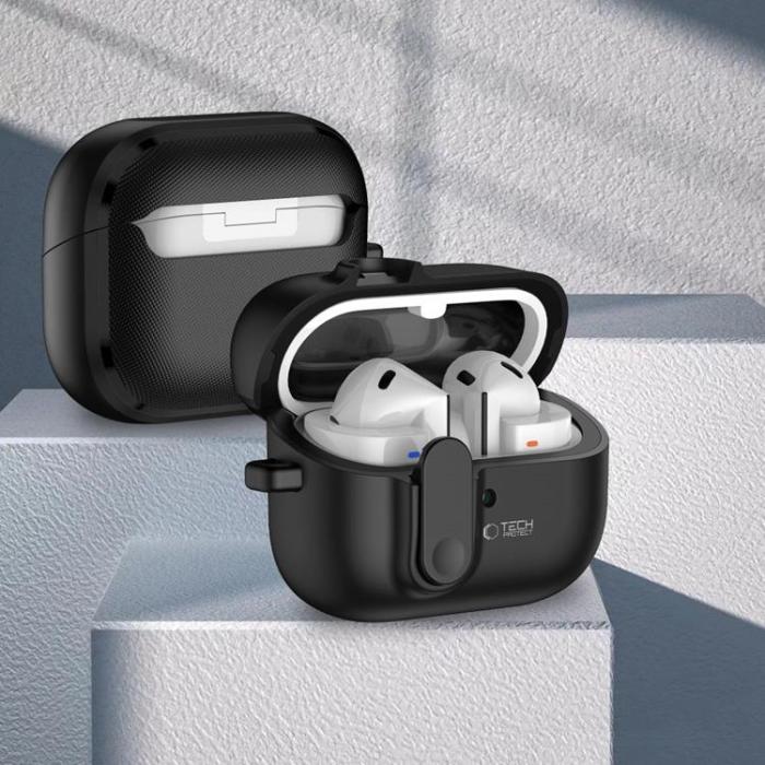 Tech-Protect - Tech-Protect Samsung Galaxy Buds 3/3 Pro Skal Slim Hook - Svart