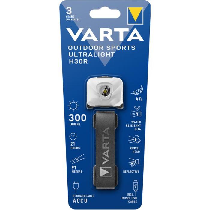VARTA - Varta Pannlampa Outdoor Sports Ultraligh - Vit