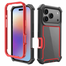 A-One Brand - iPhone 17 Pro Mobilskal TPU + PC Shockproof - Svart/Röd