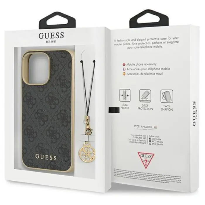 Guess - Guess iPhone 14 Pro Mobilskal Charms Collection - Grå