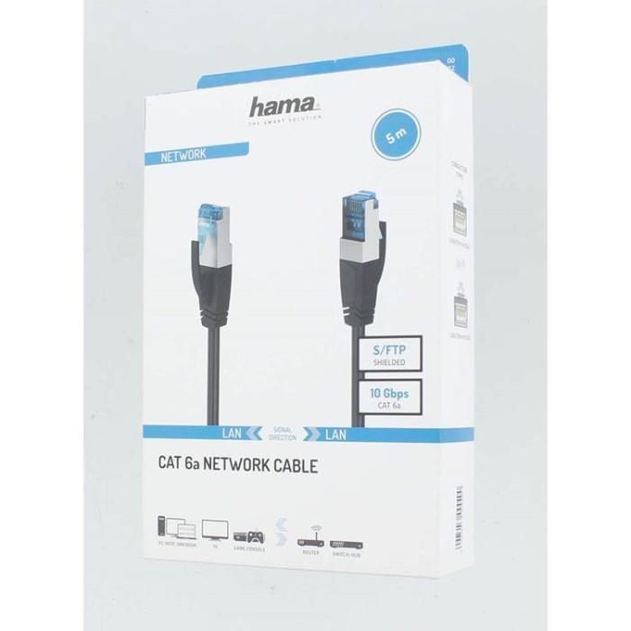Hama - HAMA Nätverkskabel CAT6a S / FTP 5.0m - Svart