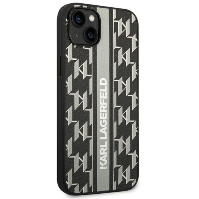 KARL LAGERFELD - Karl Lagerfeld iPhone 14 Plus Skal Monogram Stripe - Grå