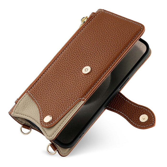 A-One Brand - OnePlus 15 5G Plånboksfodral Irregular Tail Style Läder - Brun