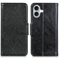 A-One Brand - iPhone 17 Plånboksfodral Nappa Texture Äkta läder - Svart