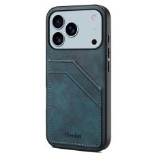 DENIOR - DENIOR Mobilskal till iPhone 17 Pro PU-l&auml;der + TPU + PC - Bl&aring;