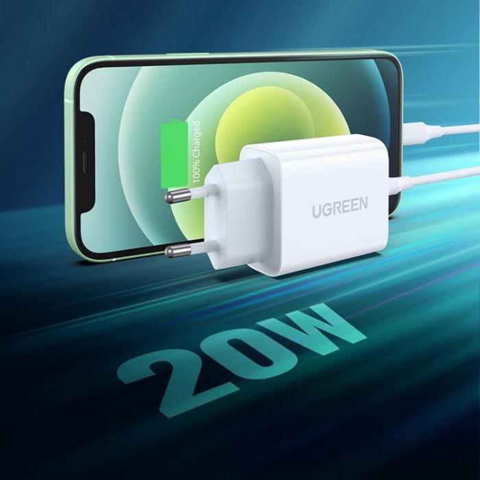 Ugreen - Ugreen Power Väggladdare USB-C 20W 3A - Vit