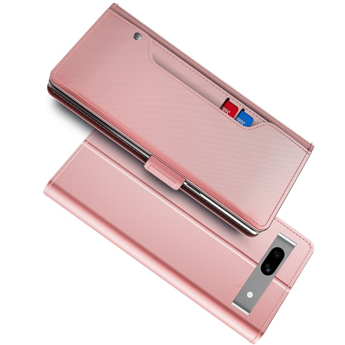 A-One Brand - Google Pixel 7A Plånboksfodral Mirror - Rosa Guld