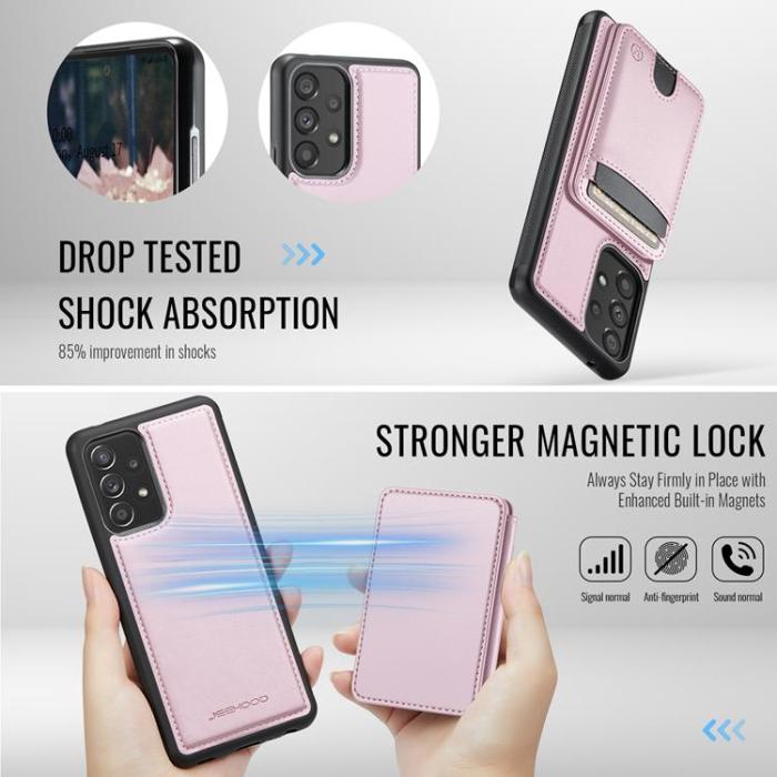 OEM - JEEHOOD Samsung Galaxy A53 5G Mobilskal KonstLäder - Rosa