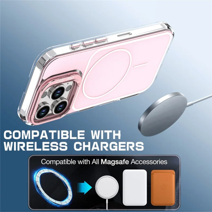 A-One Brand - iPhone 16 Pro Mobilskal MagSafe Lens Kickstand med Handrem - Rosa