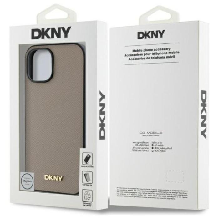 DKNY - DKNY iPhone 15 Mobilskal MagSafe Grained Metal Logo