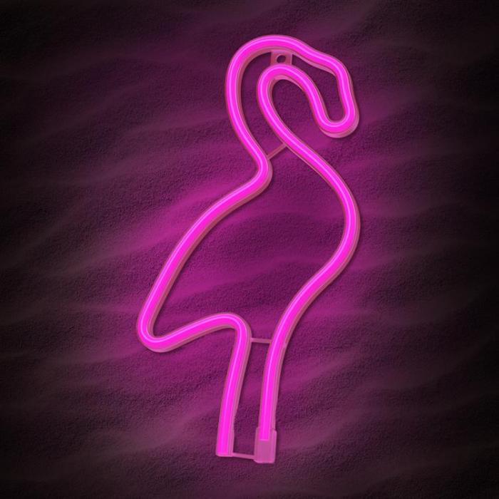 Forever Light - Forever Light LED Neon Light Flamingo Bat + USB FLNE18 - Rosa