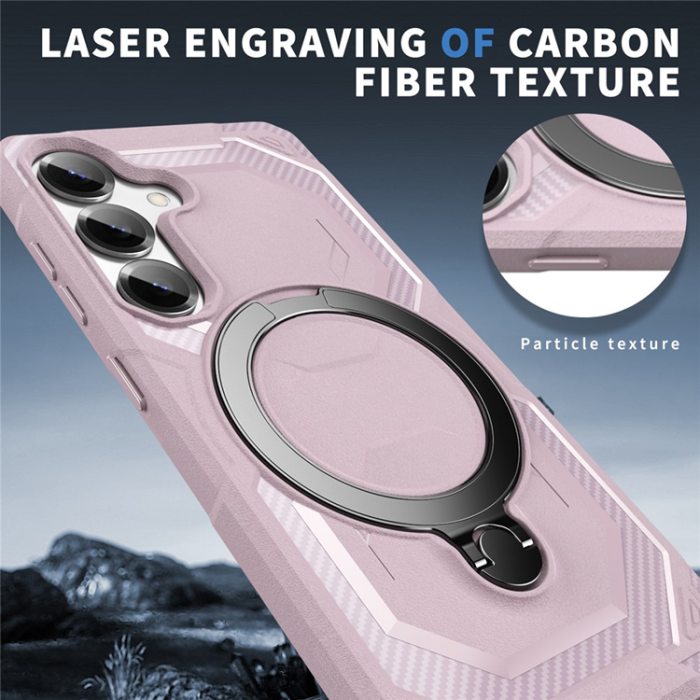 A-One Brand - Galaxy S25/S24 Mobilskal MagSafe Kickstativ - Rosa